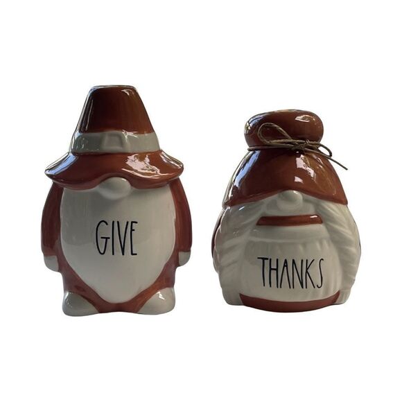 Rae Dunn Artisan Collection from Magenta Thanksgiving Gnomes (Give/Thanks) NWT - Picture 1 of 7